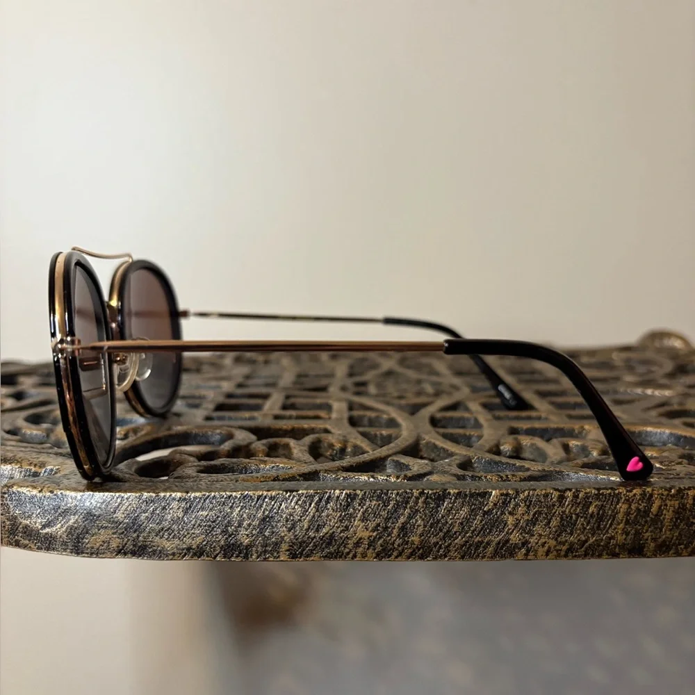 Betsy Johnson Black and Gold Sunglasses